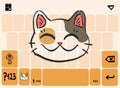 Mobile keyboard template theme with lucky cat head