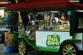 Mobile kitchen of sweets and goodies in the park. Children`s amusement park and entertainment. Russia Rostov on Don Oktyabrsky