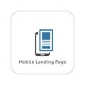 Mobile Landing Page Icon. Flat Design