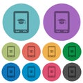 Mobile learning color darker flat icons Royalty Free Stock Photo