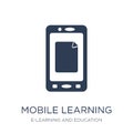 mobile learning icon. Trendy flat vector mobile learning icon on