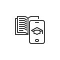 Mobile Learning line icon