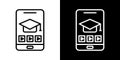 Mobile learning thin line vector icon set Royalty Free Stock Photo
