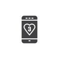 Mobile like notification vector icon