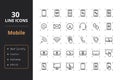 30 Mobile Line Icons