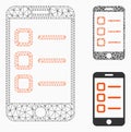 Mobile List Vector Mesh Carcass Model and Triangle Mosaic Icon Royalty Free Stock Photo