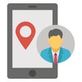 Mobile location, navigation app Color Vector icon which can easily modify or edit
