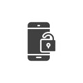 Mobile lock access vector icon Royalty Free Stock Photo