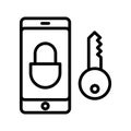 Mobile lock Isolated Vector icon which can easily modify or edit Royalty Free Stock Photo