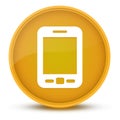 Mobile luxurious glossy yellow round button abstract Royalty Free Stock Photo