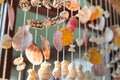 Mobile made from shells Hanging Royalty Free Stock Photo