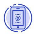 Mobile, Mail, Id, Phone,  Blue Dotted Line Line Icon Royalty Free Stock Photo