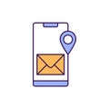 Mobile mail location Glyph Vector Icon that can easily edit or modify