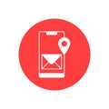 Mobile mail location Vector Icon with background Trendy Colors