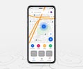 Mobile map gps design, Smartphone map application and pinpoint on screen, App search map navigation, isolated on line maps vector