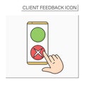 Mobile marketing survey color icon