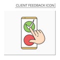 Mobile marketing survey color icon