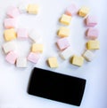 Mobile and Marshmallow Royalty Free Stock Photo