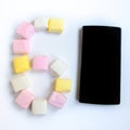 Mobile and Marshmallow Google Android version 6.0 Royalty Free Stock Photo