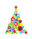 Social media Christmas tree, happy New Year background, vector.