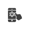 Mobile medicine shopping vector icon