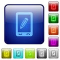 Mobile memo color square buttons