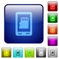 Mobile memory card color square buttons Royalty Free Stock Photo