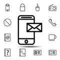 Mobile message icon. Simple thin line, outline vector element of minimalistic, web icons set for UI and UX, website or mobile Royalty Free Stock Photo