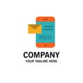 Mobile, Message, Sms, Chat, Receiving Sms Business Logo Template. Flat Color