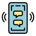 Mobile messaging icon vector flat Royalty Free Stock Photo