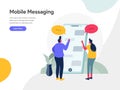 Mobile Messaging Illustration Concept. Modern flat design concept of web page design for website and mobile website.Vector