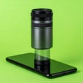 Mobile Microscope Lens on a Smartphone for Scientific Analysis Royalty Free Stock Photo