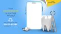 Mobile Mockup with Dental Implants Surgery Concept Horizontal Banner Template Royalty Free Stock Photo