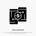 Mobile, Money, Payment, PeerToPeer, Phone solid Glyph Icon vector