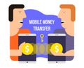 Mobile money transfer. Online banking. Vector illustration