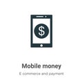 Mobile money vector icon on white background. Flat vector mobile money icon symbol sign from modern e commerce and payment Royalty Free Stock Photo