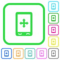 Mobile move gesture vivid colored flat icons