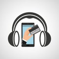 Mobile music commerce online Royalty Free Stock Photo