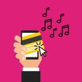 Mobile music commerce online Royalty Free Stock Photo