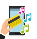 Mobile music commerce online Royalty Free Stock Photo