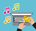 Mobile music commerce online Royalty Free Stock Photo