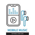 Mobile Music editable line icon