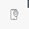 Mobile navigation, linear style sign for mobile concept and web design