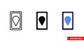 Mobile navigator icon of 3 types color, black and white, outline. Isolated vector sign symbol.