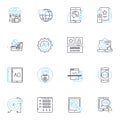 Mobile nerking linear icons set. Wi-Fi, LTE, Hotspot, Signal, Roaming, G, Data line vector and concept signs. Coverage