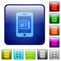 Mobile newsfeed color square buttons Royalty Free Stock Photo