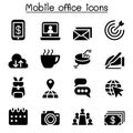 Mobile office icon set