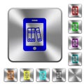 Mobile office rounded square steel buttons Royalty Free Stock Photo
