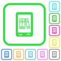 Mobile office vivid colored flat icons