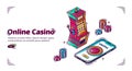 Mobile online casino for smartphone Royalty Free Stock Photo